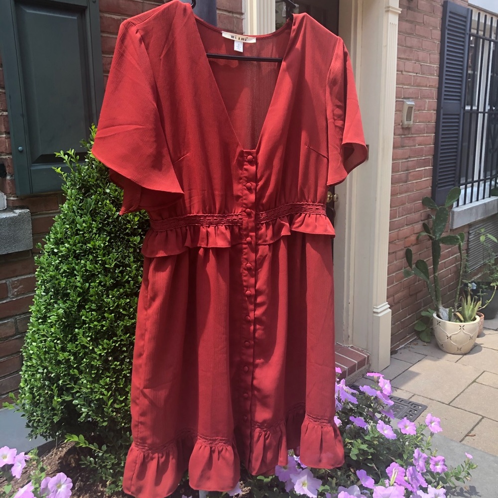 Rust knee length dress